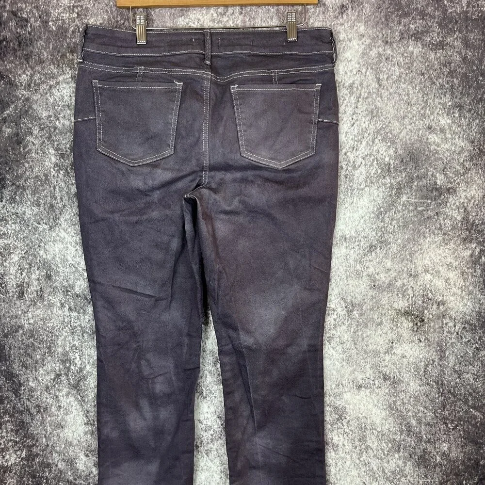 NYDJ Jeans Womens 12 Marilyn Straight Light Blue Acid‎ Wash Coastal Hippie Boho